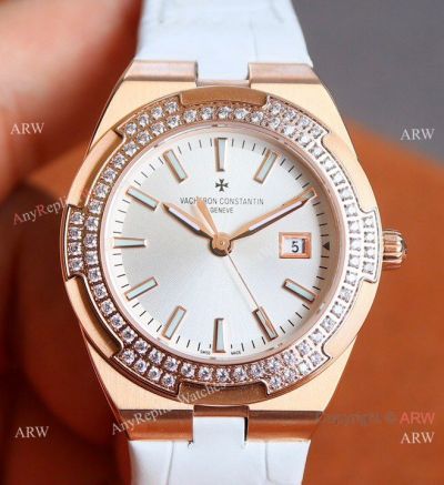 AAA Swiss Copy Vacheron Constantin Overseas Lady 33mm Small Watch Silver Dial